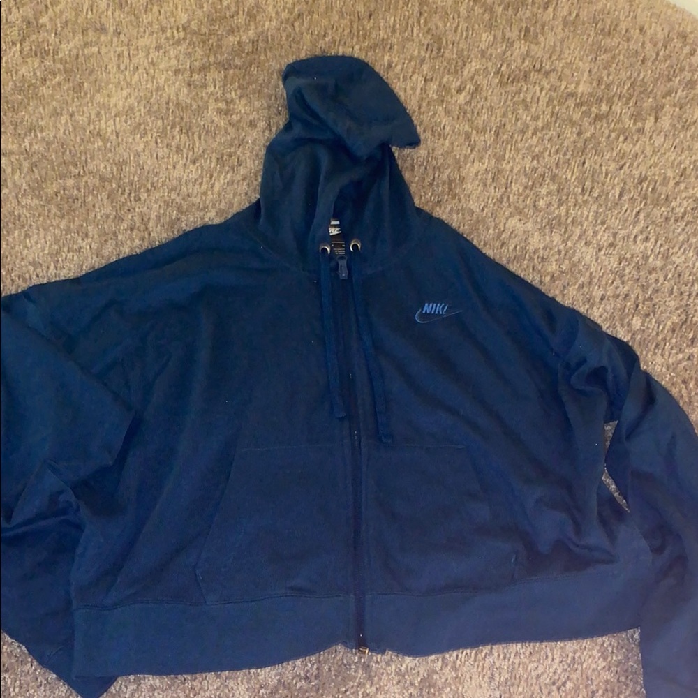 Nike Navy Crop Zip Jacket